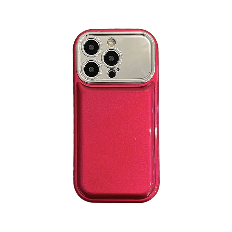 Silicone Solid Color Electroplated Large Window Phone Case for iPhone  